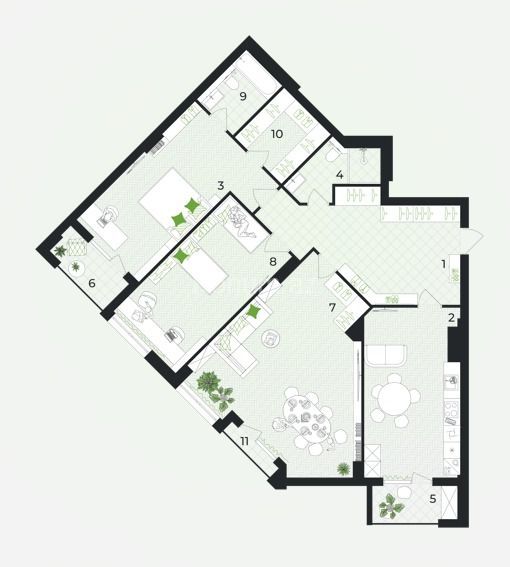 3 Комнаты, 161,2 м², 4/14 этаж - Гянджа - продаётся — фото 5