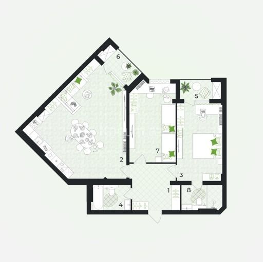 2 Комнаты, 125,5 м², 3/14 этаж - Гянджа - продаётся — фото 4