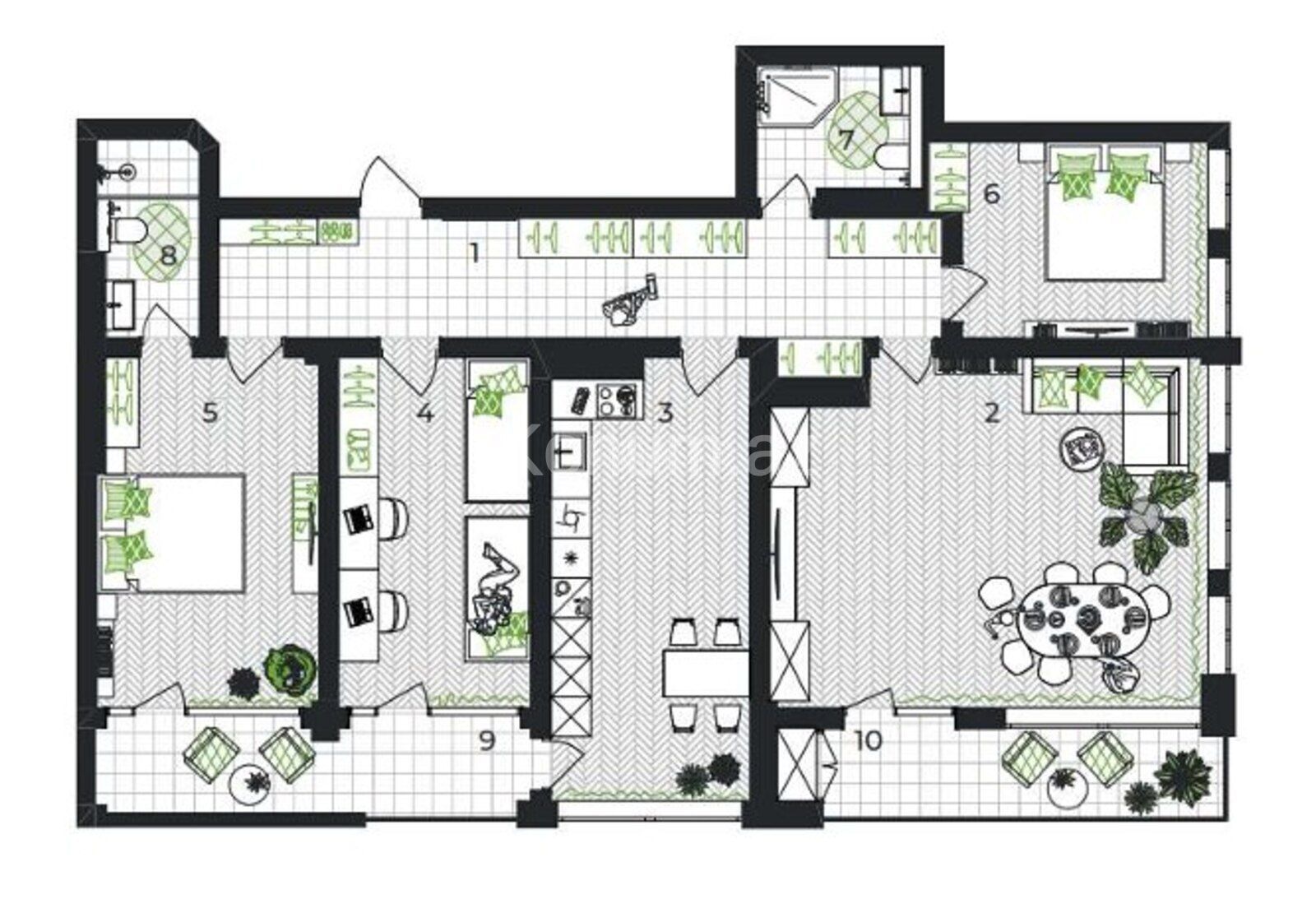 4 otaq, 173,9 m², 16/16 mərtəbə - Gəncə - satılır — foto 5