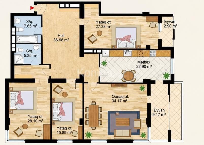 4 otaq, 195 m², 14/20 mərtəbə - Bakı, Nəsimi - satılır — foto 2
