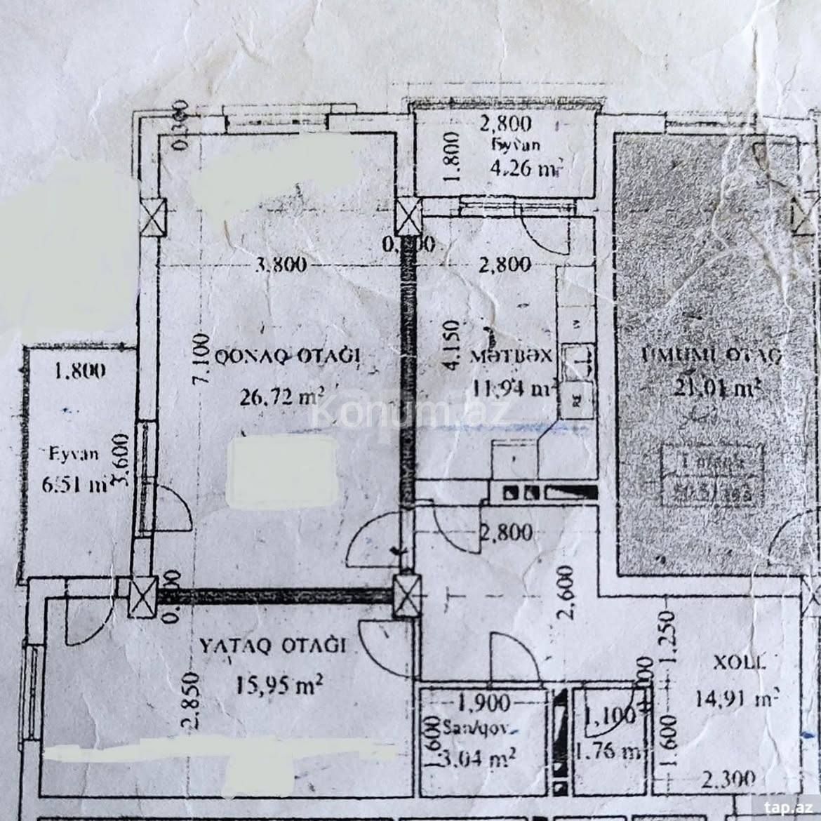 2 otaq, 84 m², 12/14 mərtəbə - Sumqayıt - satılır — foto 6
