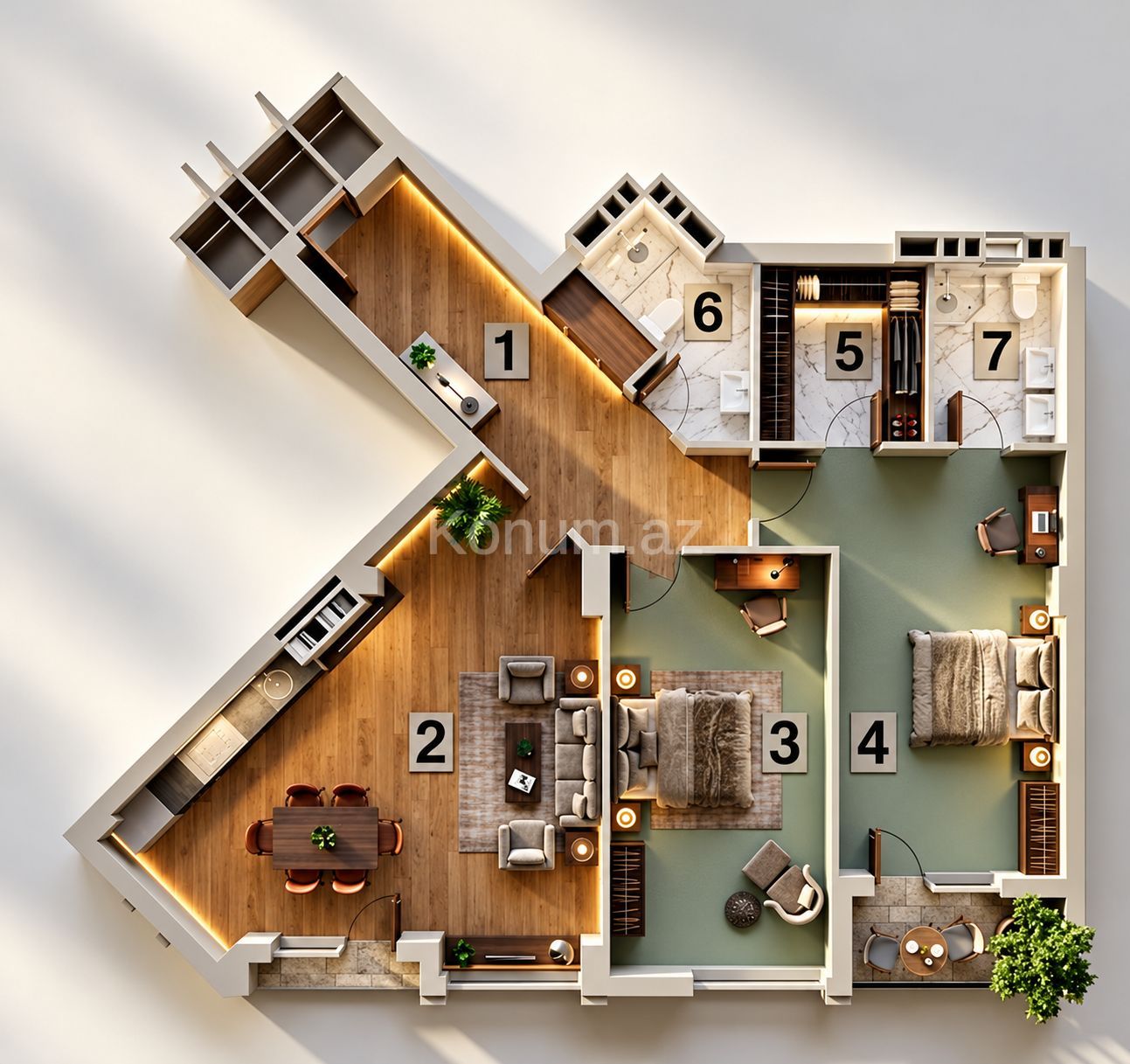 2 otaq, 126,1 m², 4/14 mərtəbə - Gəncə - satılır — foto 4