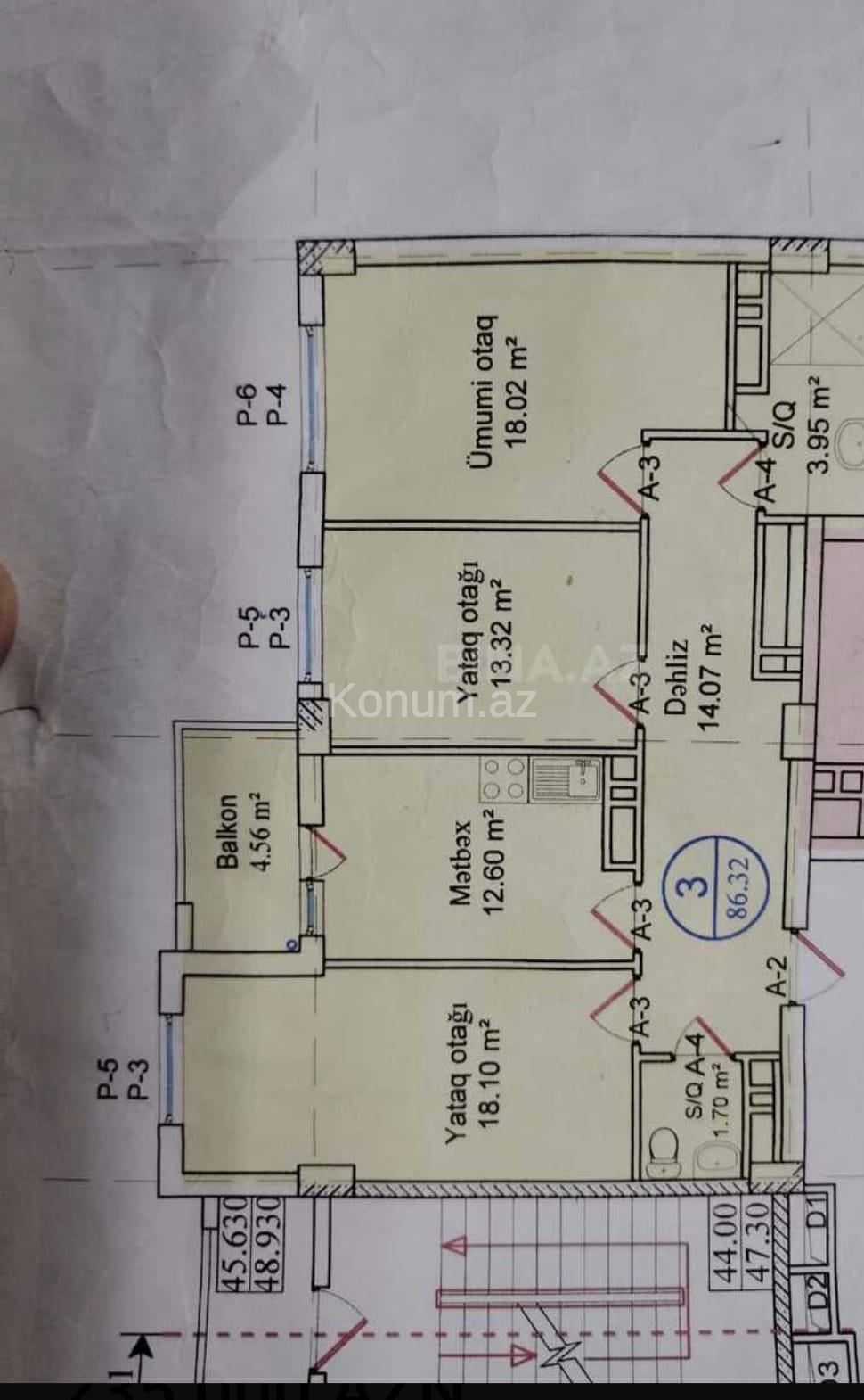 3 otaq, 86,32 m², 7/15 mərtəbə - Bakı, Nizami - satılır — foto 2